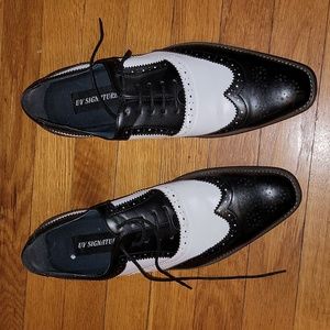 Black and white shoes